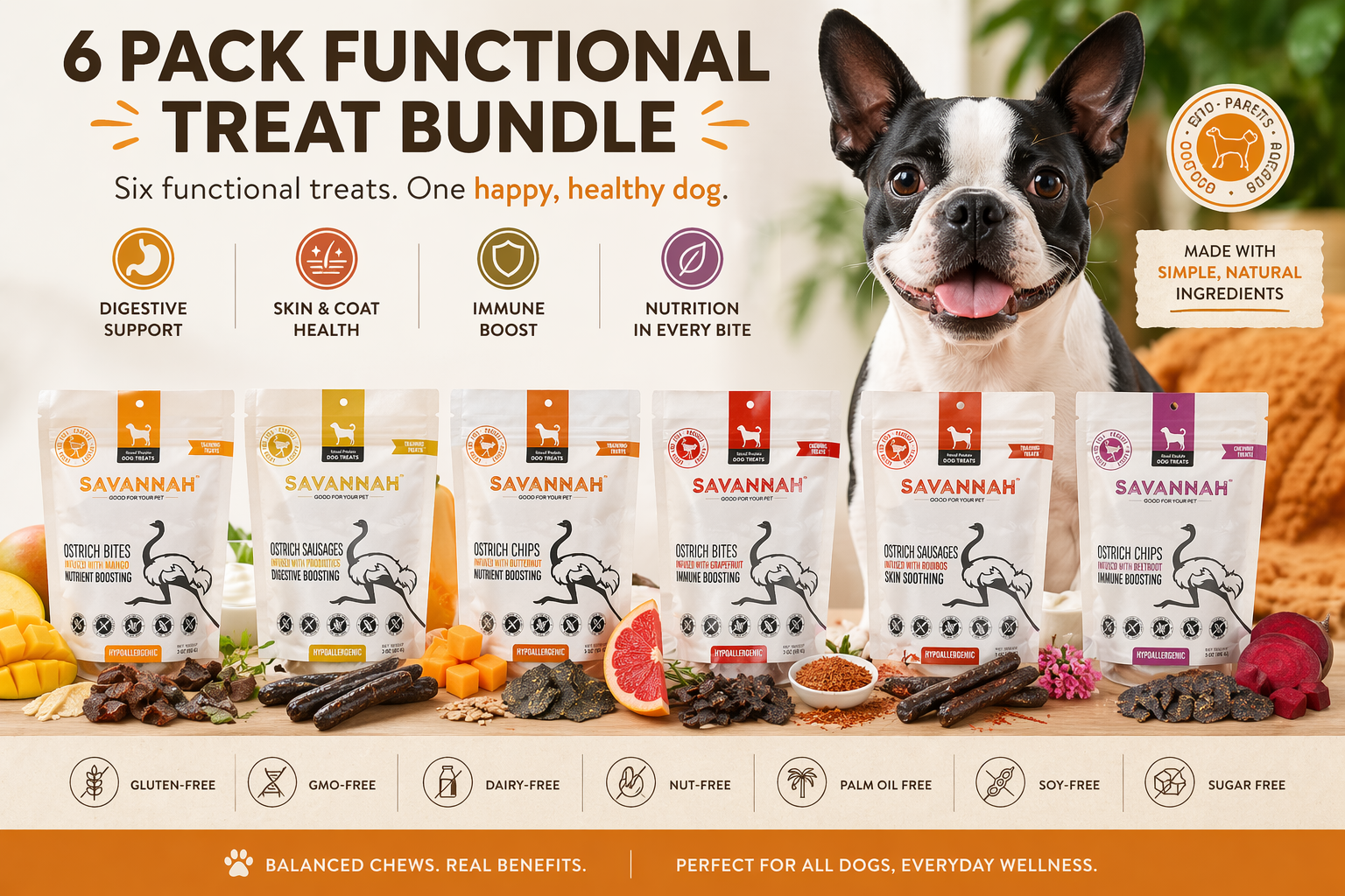 Hypoallergenic Ostrich + Superfoods 6-item Bundle