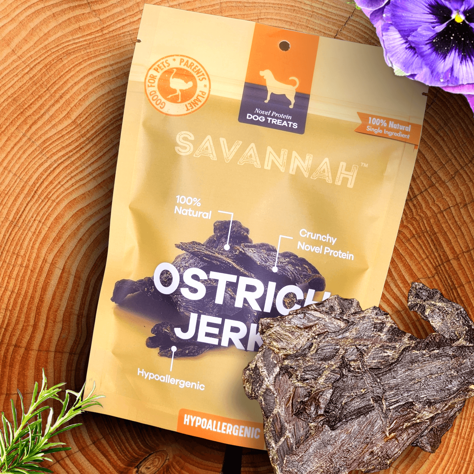 Tasty Ostrich Jerky. Protein Iron rich Natural Dog Chew Treat