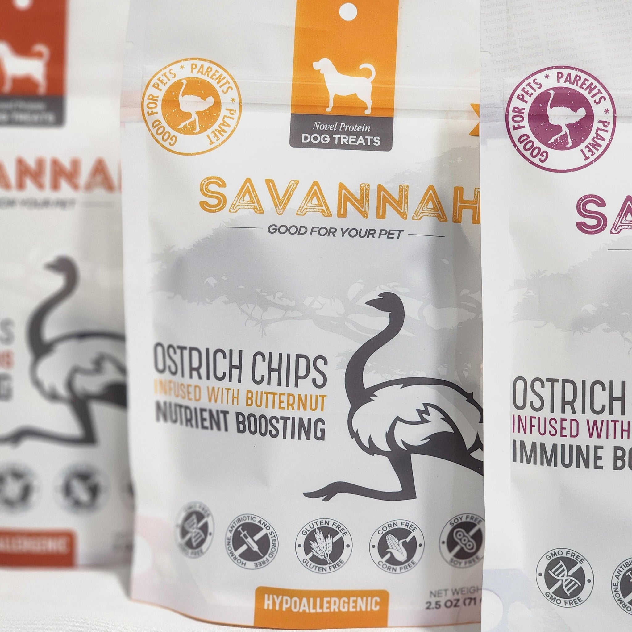 3-Pack Immune-Boosting Ostrich Dog Treat Box