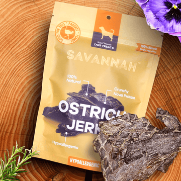 Tasty Ostrich Jerky (3oz): The Protein-Packed, Dental-Health Chew for Dogs of All Sizes