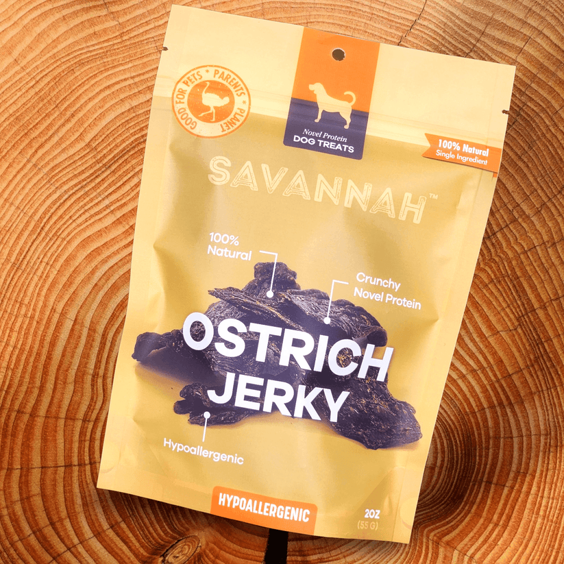 Tasty Ostrich Jerky. Protein & Ironrich, Natural Dog Chew Treat by Sa