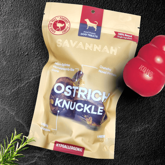 Ostrich Knuckle. Long-lasting, Natural Dog Gnaw Treat by Savannah Pet Food